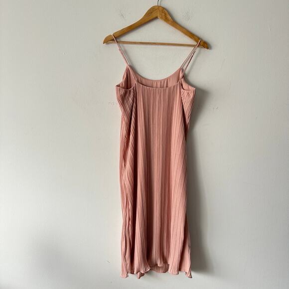 NBD Revolve Wynonna Dress Womens XS Blush Pink Pleated Feminine Neutral Midi - Picture 3 of 11